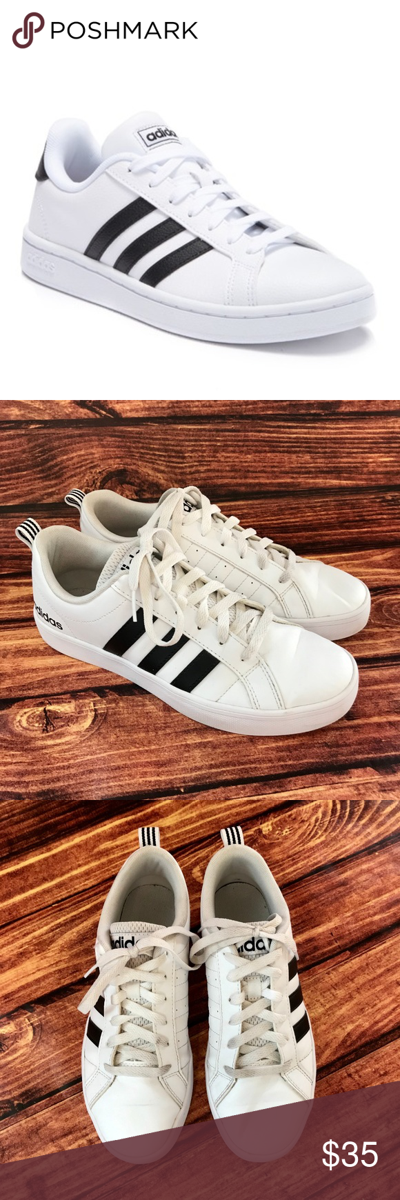 Adidas Grand Court White Black Women S Sneakers These Are Adidas Grand Court White Black Women S Sneakers Si Womens Sneakers Black Womens Shoes Sneakers Adidas