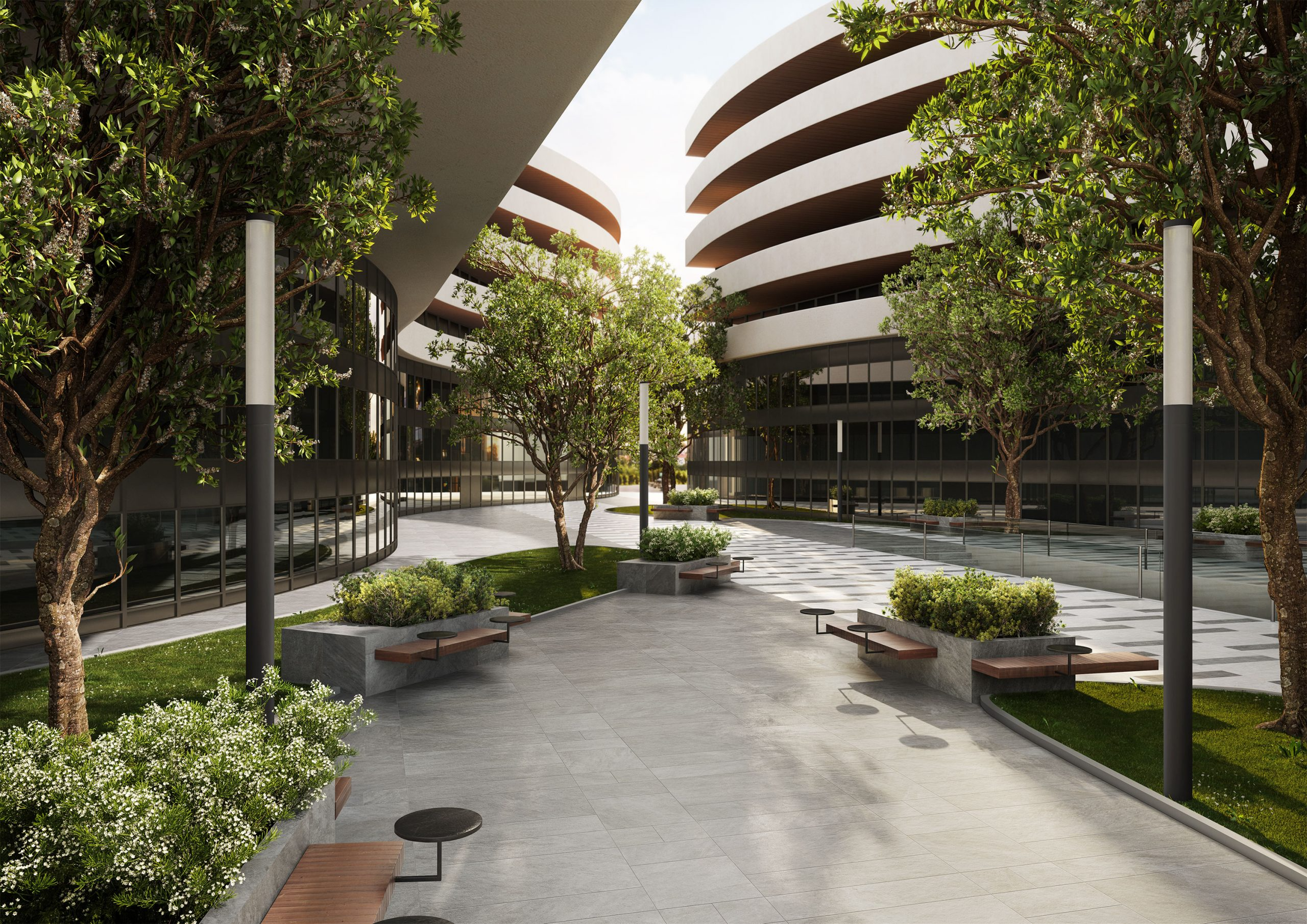 Commercial Paving & Paths | Peninsula Building Materials Co. Concrete Pavers, Paving, Soapstone, Granite, Stone Architecture, Brick Veneer, Porcelain Flooring, Travertine, Building Materials