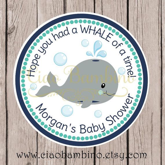 Whale Baby Shower Favor Stickers