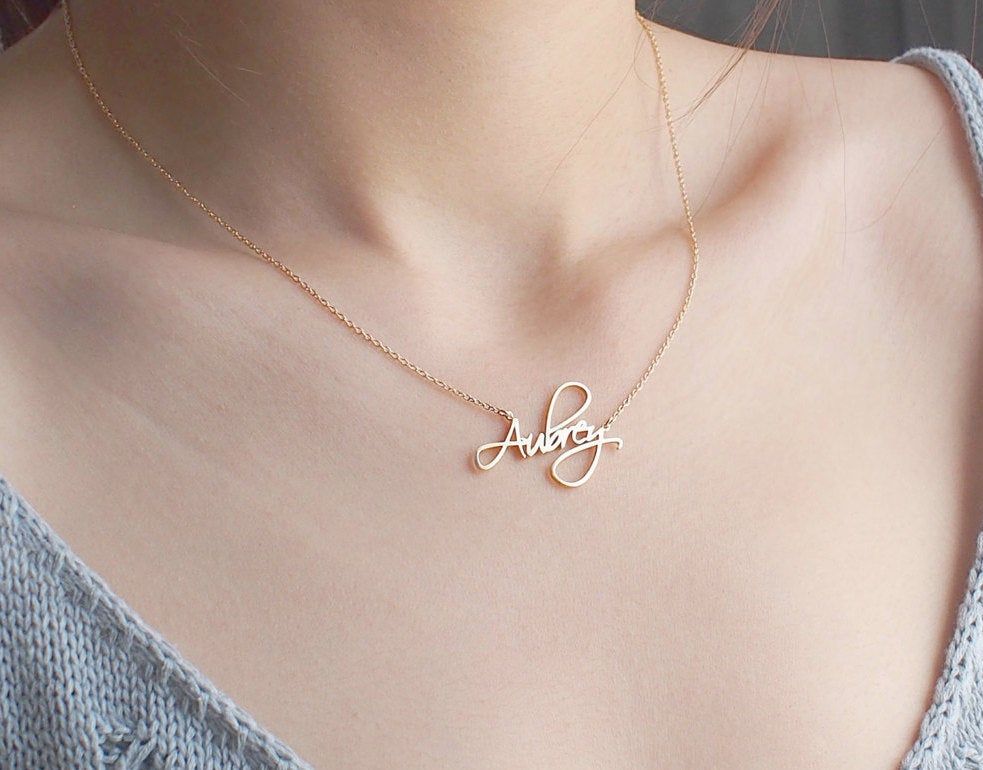 Name Necklace Sterling Silver Personalized Necklace Initial Charm Silver Necklace Custom Engraved Personalized MothersDay Necklace