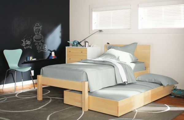 Pogo Bed In 2018 Products Kids Bedroom Modern Pogo Twin Bed In Shell Stain Maple Wood Kids Furniture