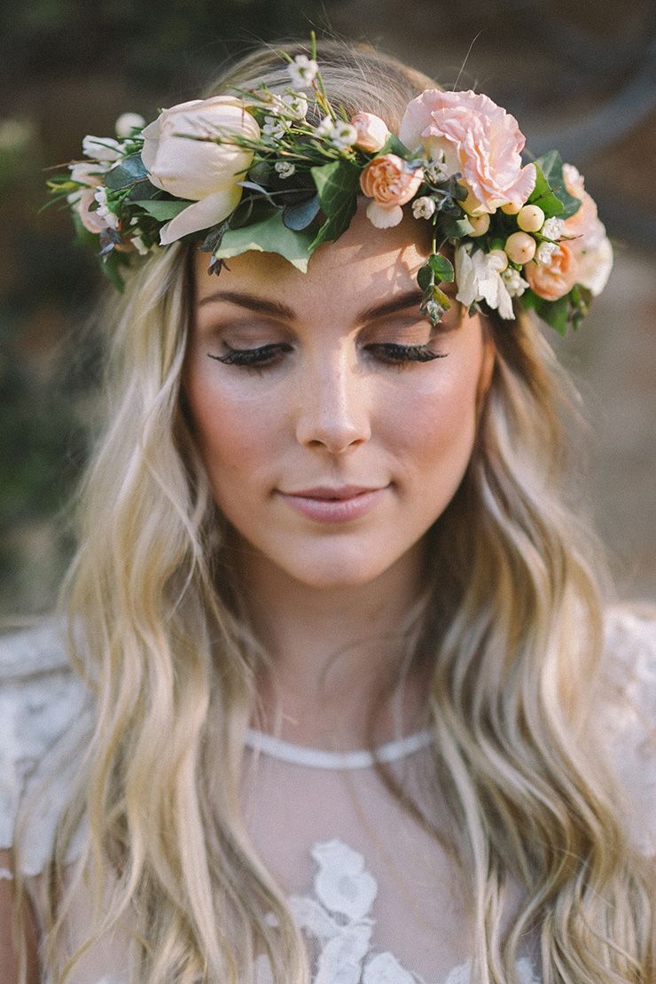 15 Heavenly Wedding Hair Ideas Peach Weddings Flower Crowns And Crown 15 Heavenly Wedding Hair Ideas The Playbook
