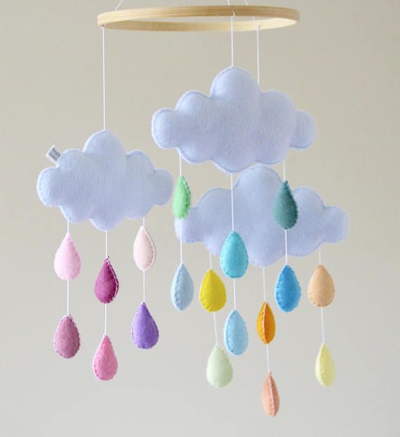 Rainbow baby mobile, Cloud nursery mobile, Rainbow mobile, Cloud mobile, Rainbow decor cloud decor cot mobile cloud baby mobile baby shower