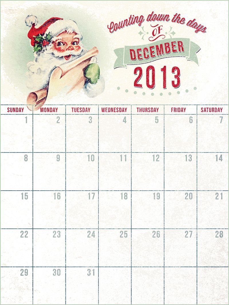 2013 December Daily Calendar December Daily December Calendar 2013 December Daily Calendar December Daily December Calendar