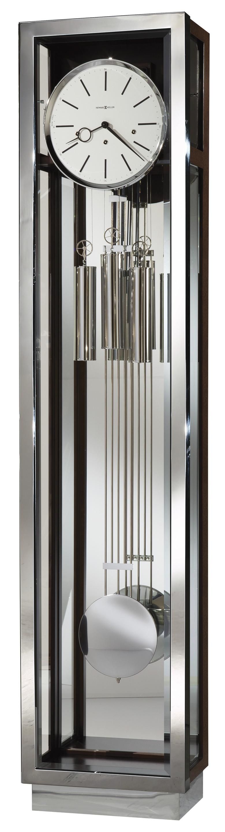 Howard Miller Clocks Modern Grandfather Clock With Chrome Finished Howard Miller Clocks Modern Grandfather Clock With Chrome Finished Accents At Sheely S Furniture Liance
