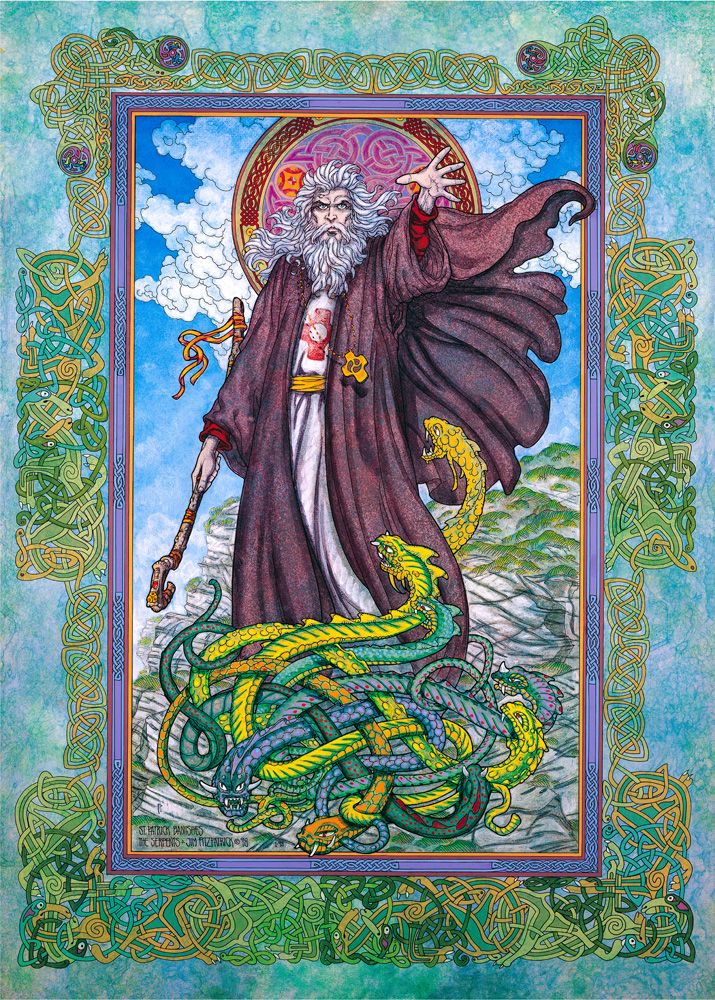 CELTIC IRISH FANTASY ART PRINT NIGHTLIGHT 16x11 By Jim FitzPatrick