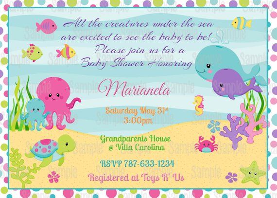 Printable Under The Sea Baby Shower Invitation In 2019 Printable Under The Sea Baby Shower Invitation Plus Free Blank Matching Thank You Car