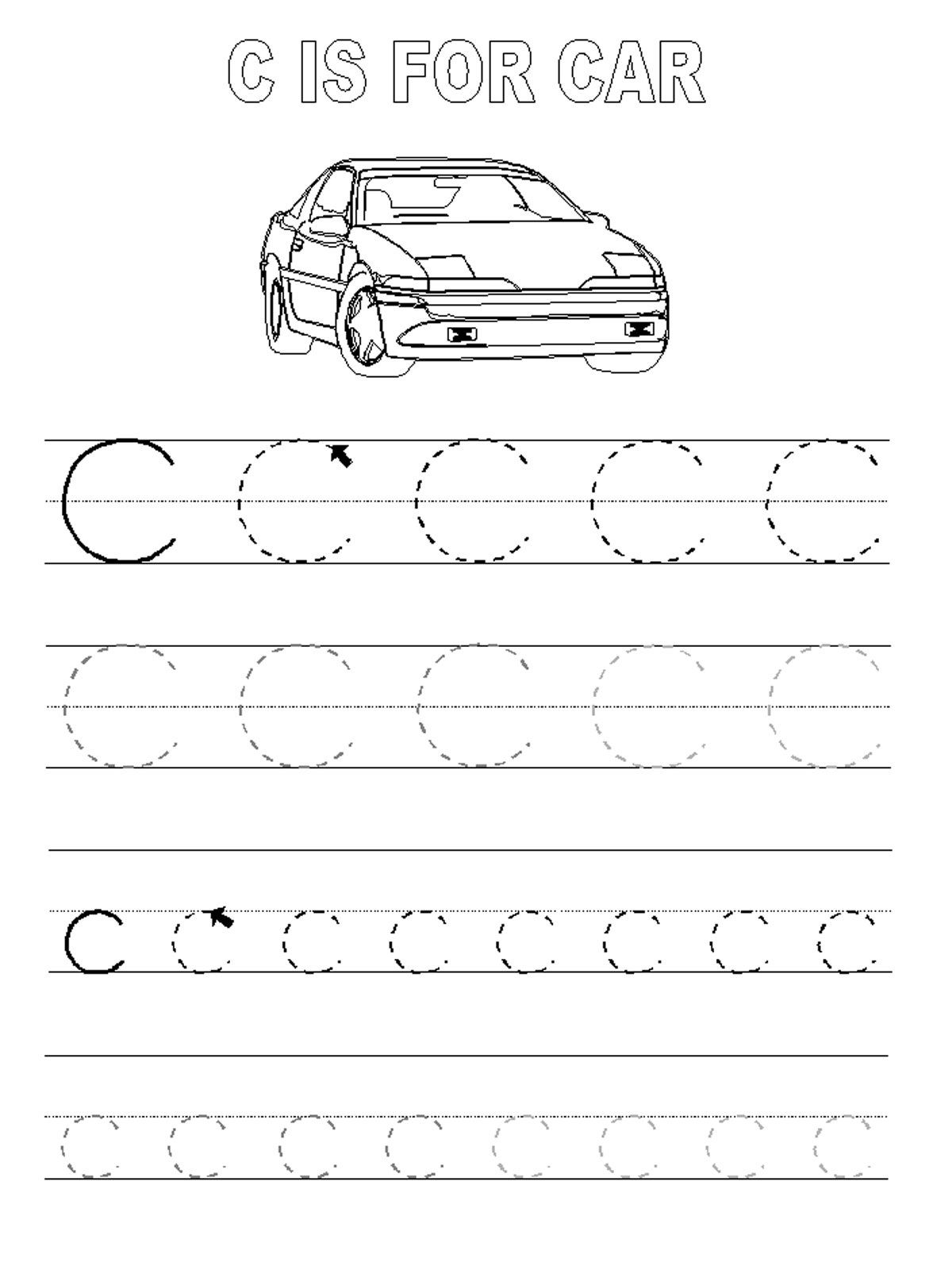 Worksheets Letter C Worksheets Preschool trace the letter c worksheets activity shelter kids shelter