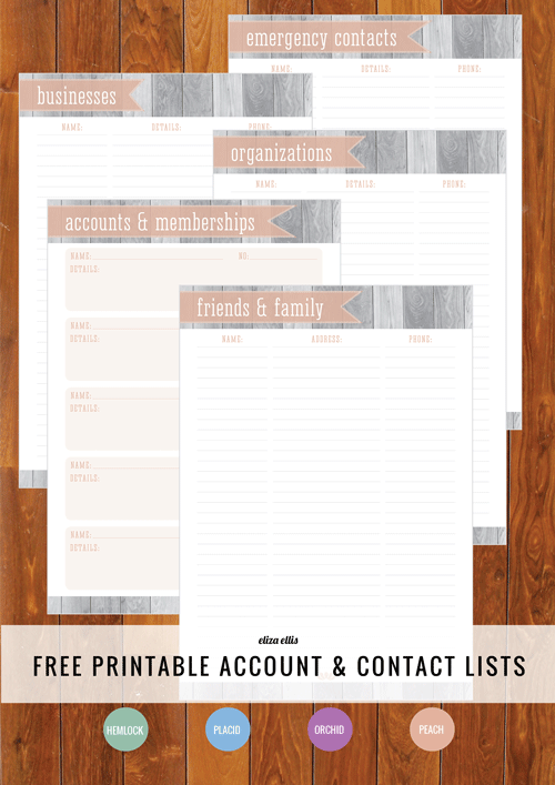 printable home organizer