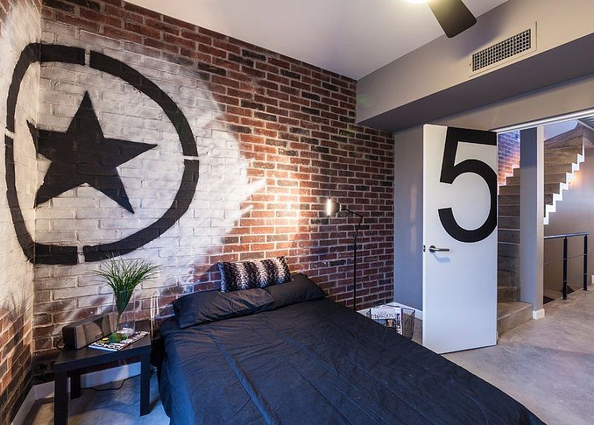 coole kinderzimmer gestalten ziegelwand, graffiti, Ikea-couchtisch - wohnzimmer design schwarz coole kinderzimmer gestalten ziegelwand, graffiti, Ikea-couchtisch - wohnzimmer design schwarz