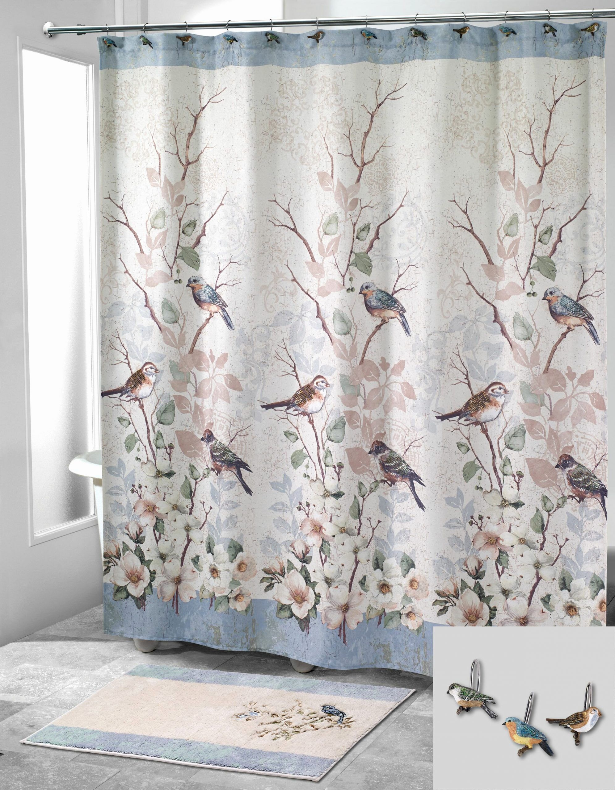 Nala Waffle 2 Piece Shower Curtain Set Hotel Shower Curtain