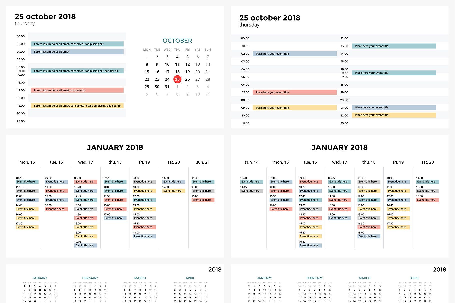 calendar 136 slides 2018