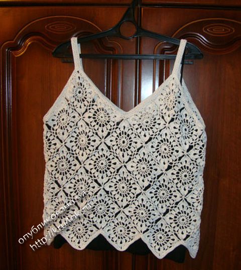 вязаный крючком топ из мотивов Knit Top, Crochet Top, Knitting, Squares, Women's Top, Tops, Fashion, Crochet Clothes, Breien