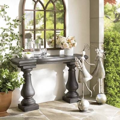 Elle Stonecast Console Table Grandin Road In 2020 Outdoor Tuscan Decorating Space Design Elle Stonecast Console Table Grandin, Elle Stonecast Console Table
