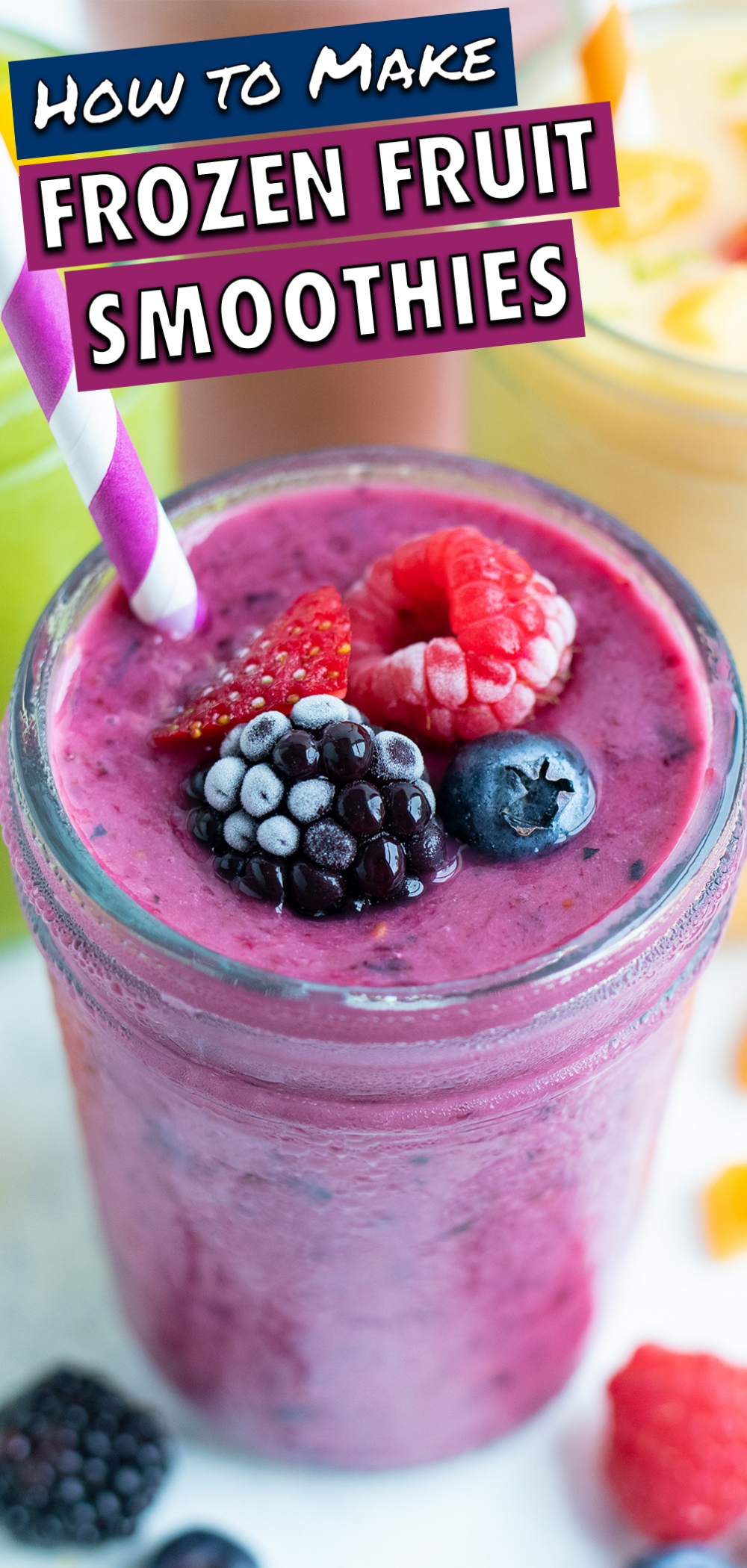 This basic recipe will teach you How to Make ANY Fruit Smoothie using fresh and frozen ingredients! Once you learn this simple formula you'll be able to mix it up with tropical fruits and berries, add in greens such as spinach or kale, and even make them vegan and dairy-free. And the best part? Only need a few simple ingredients and less than 5 minutes are needed to make the best homemade smoothie! Homemade Fruit Smoothies, Frozen Fruit Smoothie Recipes, Frozen Berry Smoothie, Basic Smoothie Recipe, Mixed Fruit Smoothie, Making Fruit Smoothies, Smoothie Mix, Spinach Smoothie, Smoothie Recipes Healthy
