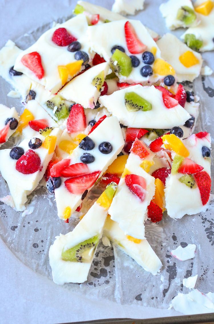 Frozen Yogurt Fruit Bark #healthyfood
