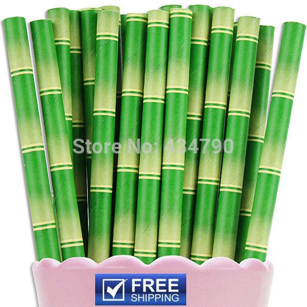 Whole Product Snapshot Name Is 200pcs Green Patterned Whole Product Snapshot Name Is 200pcs Green Patterned Bamboo Paper Straws Unique Pretty Wedding Birthday Mason Jar Straw Party Decorations Cake
