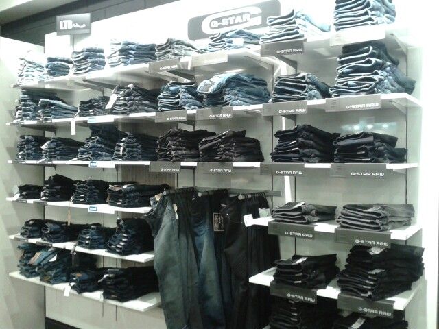 Denim Wand Gstar Ltb Mavi Kledingwinkels Interieur Etalages