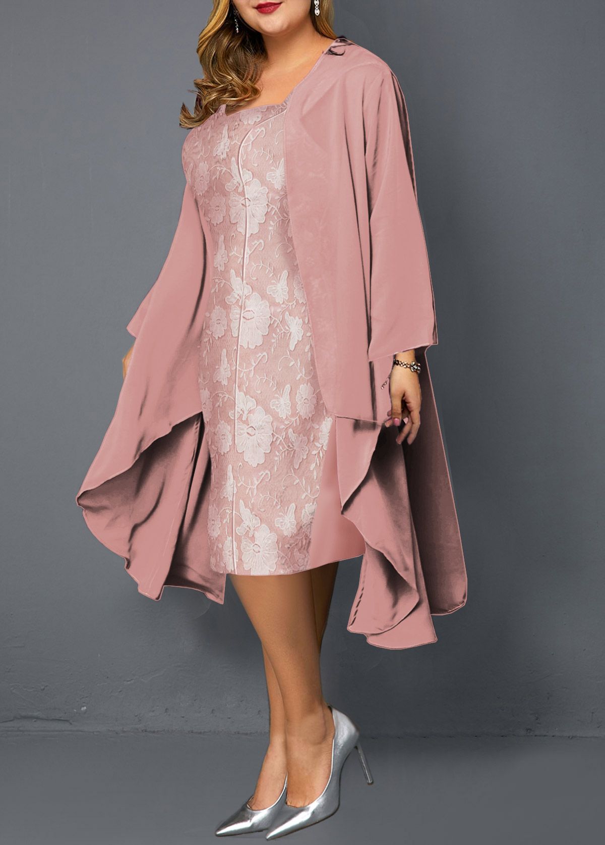 Plus Size Chiffon Cardigan and Sheath Dress #Sponsored Plus Size Chiffon Cardigan and Sheath Dress #Sponsored