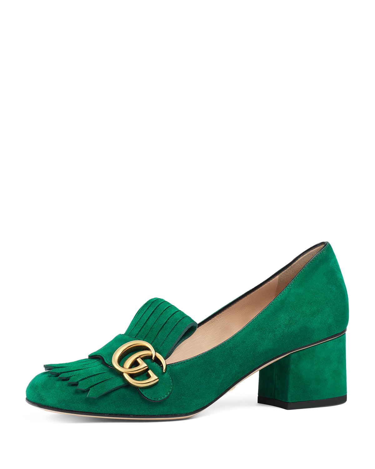 gucci stacked heel loafer