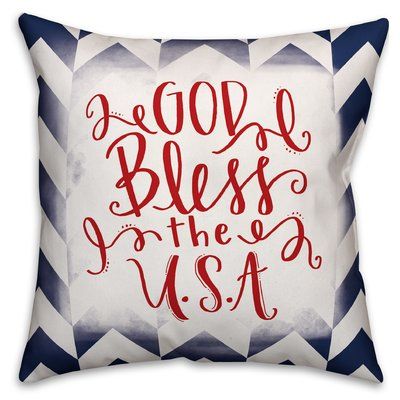 August Grove Hwang God Bless the USA Bless America Pillow Inspirational