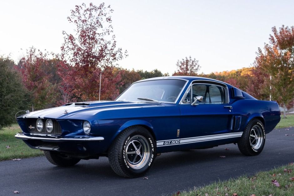 This 1967 Ford Mustang is an S-code fastback that was refurbished under previous ownership, after which the seller acquired the car out of Southern California in 2010. Work is said to have included rebuilding the 390ci V8 and refinishing the car in blue over a black interior. Under current ownership the five-speed manual transmission, roll bar, 15" wheels, and white stripes were added. Other features include GT500-style bodywork, sequential taillights, four-wheel Wilwood disc brakes, a Monte Car Ford Mustang Fastback, Rolling Bar, Gt500, Sequential, Classic Cars Online, Manual Transmission, Bodywork, Car Ins, Southern California