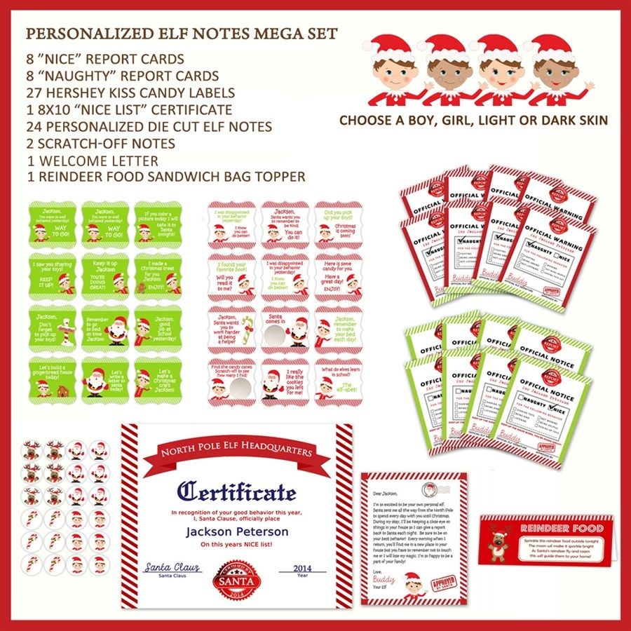 Personalized Elf on the Shelf Inspired Mega Set - Printed | Elf on the shelf, Candy labels ...