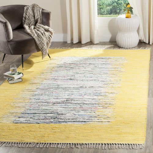 Tau Hand Woven Cotton Ivory Yellow Area Rug Rugs Pinterest Found It At Wayfair Co Uk Tau Hand Woven Ivory Yellow Area Rug