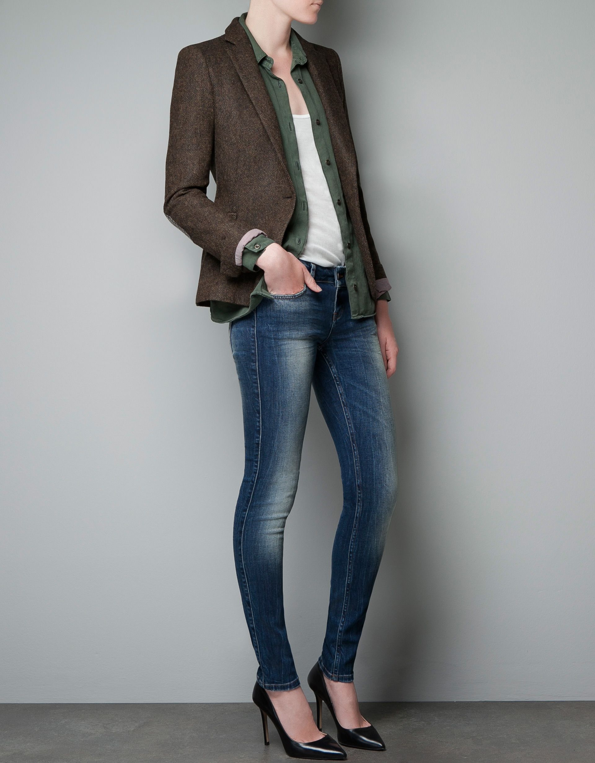 zara elbow patch blazer