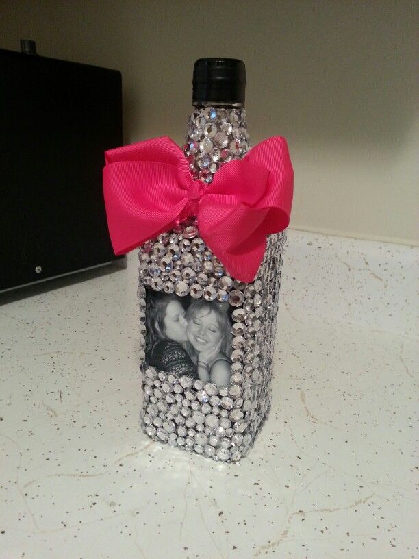 Gift Idea Bedazzled Alcohol Bottle Printed Picture Hot Glued Over Magnificent Decorated Alcohol Bottles For Birthday Gift Idea Bedazzled Alcohol Bottle Printed Picture Hot Glued Over Magnificent Decorated Alcohol Bottles For Birthday
