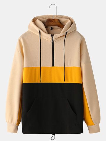 I found this amazing Mens Cotton Colorblock Half Zipper Front Drawstring Hoodies With Muff Pocket with US$26.99,and 14 days return or refund guarantee protect to us. --Newchic Casual Outfits, Cute Outfits, Mens Outfits, Long Hoodie, Pullover Hoodie, Hoodie Outfit Men, Hoodies Men Style, Hoodies For Sale, Pulls