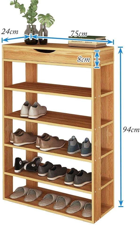 soges Shoe Racks 5 Tier Solid Wooden Shoes Storage Shelf Shoes Organizer Hold Standing Teak L24-TK: Amazon.co.uk: Kitchen & Home Wooden Shoe Rack Designs, Wooden Shoe Storage, Wood Shoe Rack, Shoe Storage Shelf, Diy Shoe Rack, Shoe Shelves, Shoe Racks, Diy Shoe Shelf, Home Decor Shelves