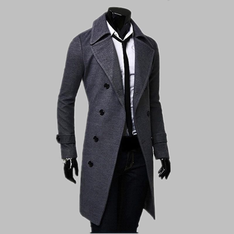 Mode Hommes Tranchée Manteau Hommes Gris Long Manteau D 2016 Hommes Tranchée Manteau De Laine De Mode Long Mens