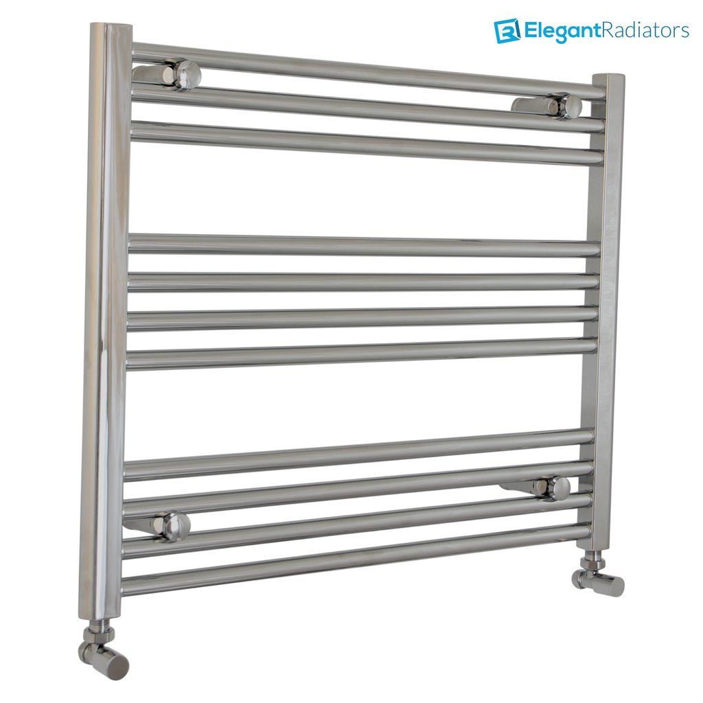 600 mm High Flat 1100 mm Wide White Heated Towel Rail Radiator Bathroom Kitchen
