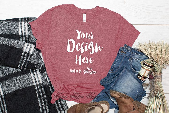 Download Heather Mauve Bella Canvas 3001 T Shirt Mockup (210288) | Mockups | Design Bundles | Shirt ...