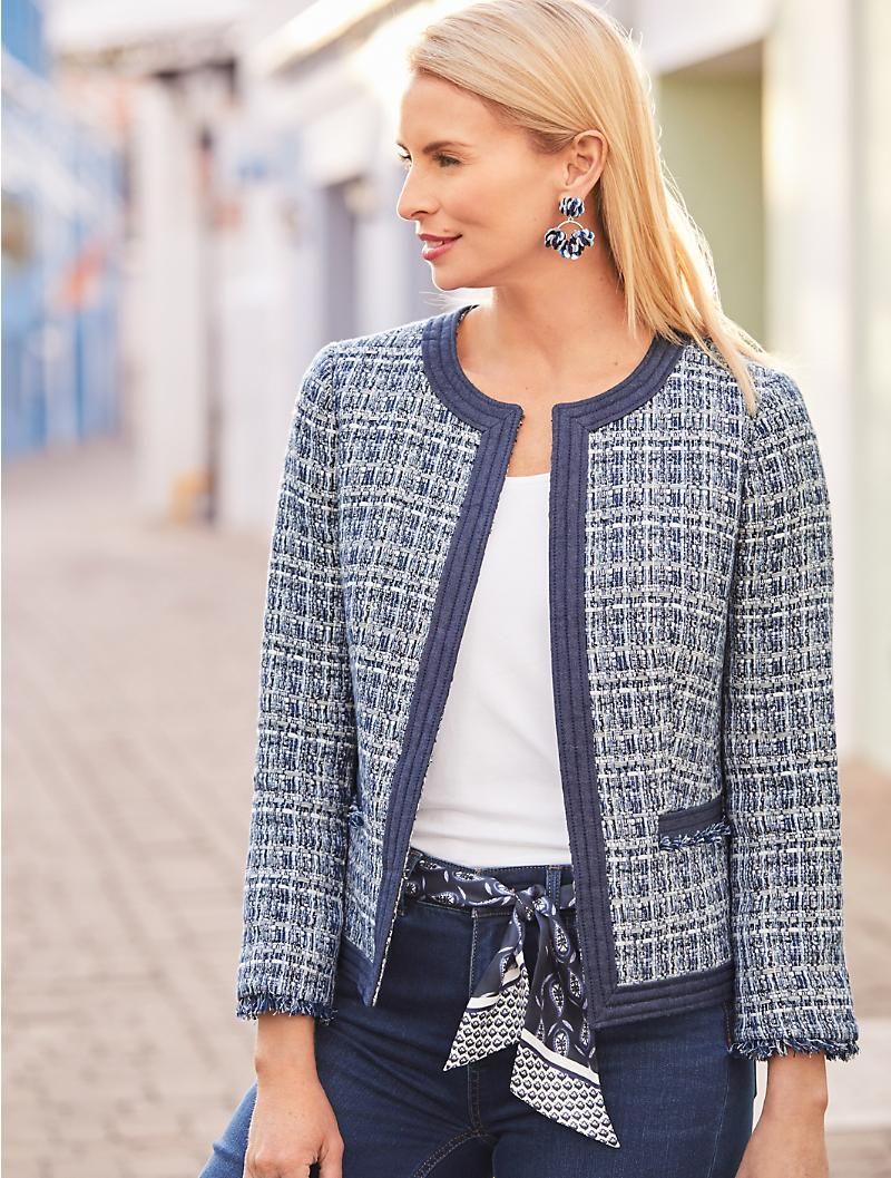 Niki Taylor for Talbots march 2018 | Tweed jacket outfit, Chanel style ...