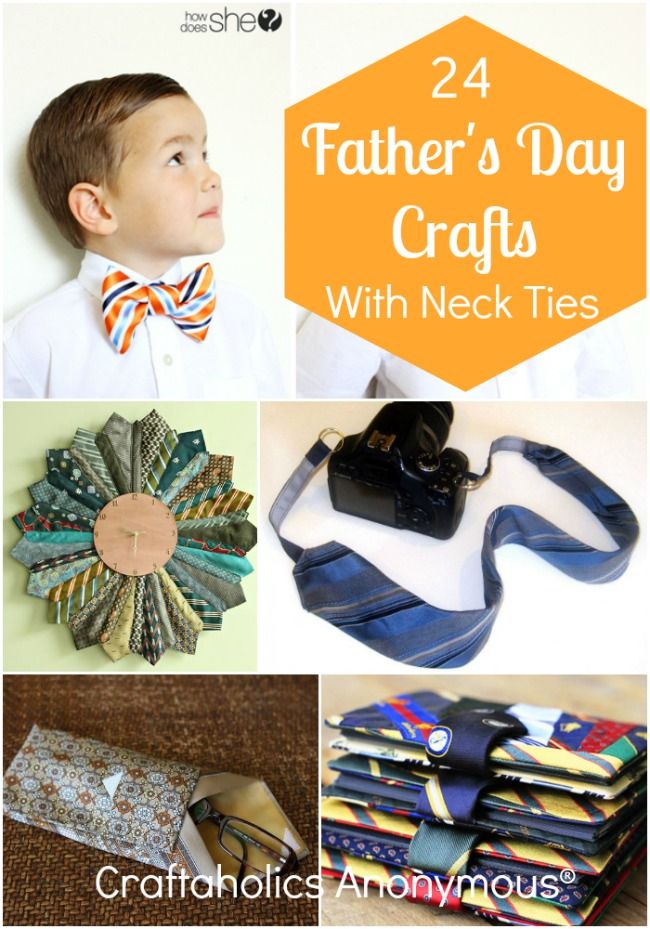 Loads of craft ideas for neck ties. Perfect for Father's Day! #fathers_day #crafts #tie Fabric Crafts, Sewing Crafts, Sewing Projects, Baby Projects, Craft Gifts, Diy Gifts, Handmade Gifts, Old Neck Ties, Holiday Crafts