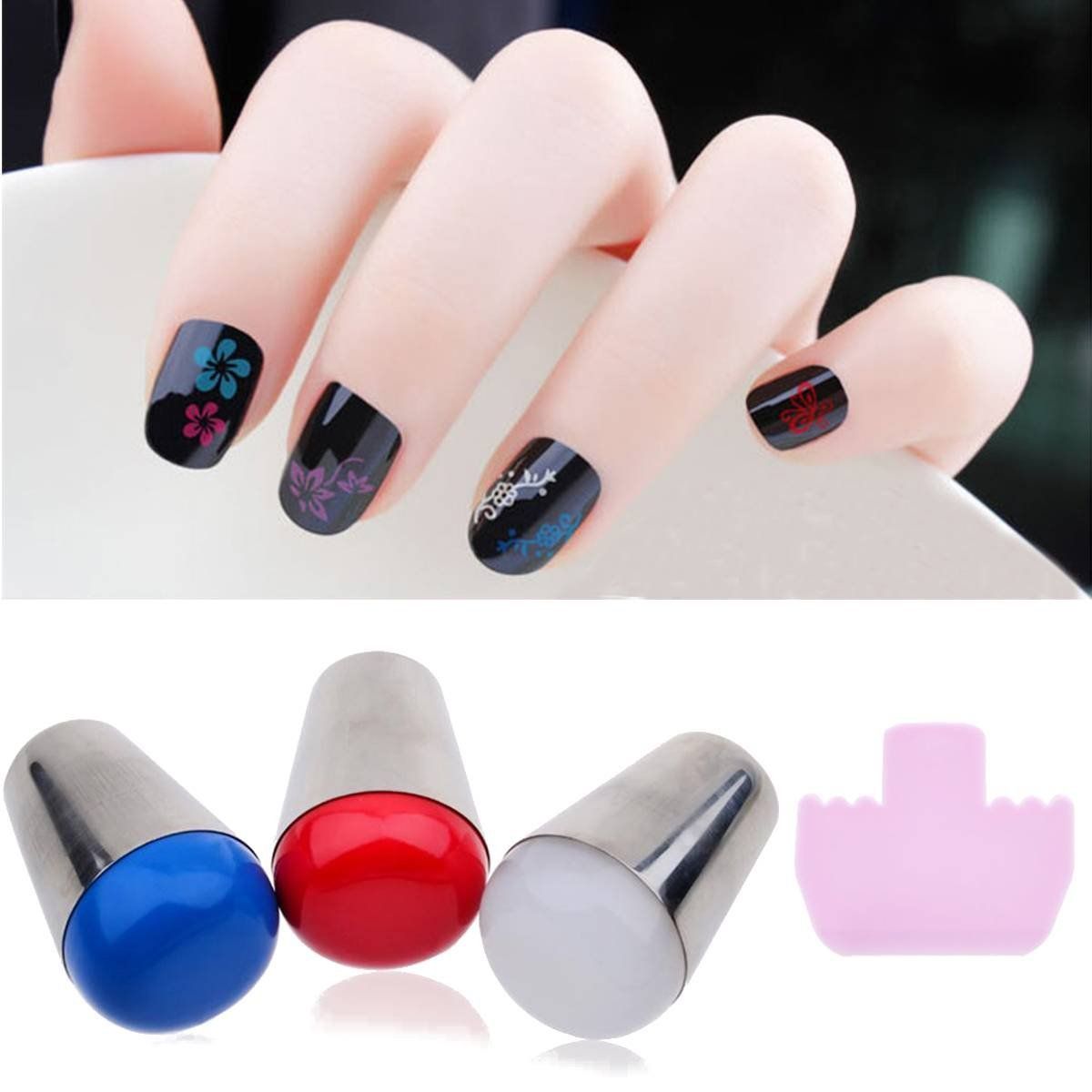 Dancingnail 1pc 4cm Nail Art Big Stamper Marshmallow Round Clear Red Stamp Stamping Tool This Is An Amazon Affiliate Link Nail Stamper Manicure Round Nails