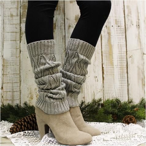 US Womens Ladies Winter Knit Crochet Knitted Leg Warmers Legging Boot Cover Hot