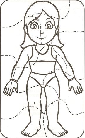 Partes del cuerpo para niños para recortar