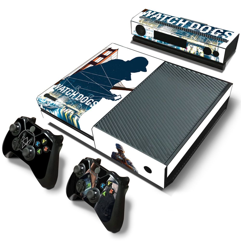 2 Controller /& Kinect Skin Set Xbox One Console Skin Decal Sticker Skull Metal Design
