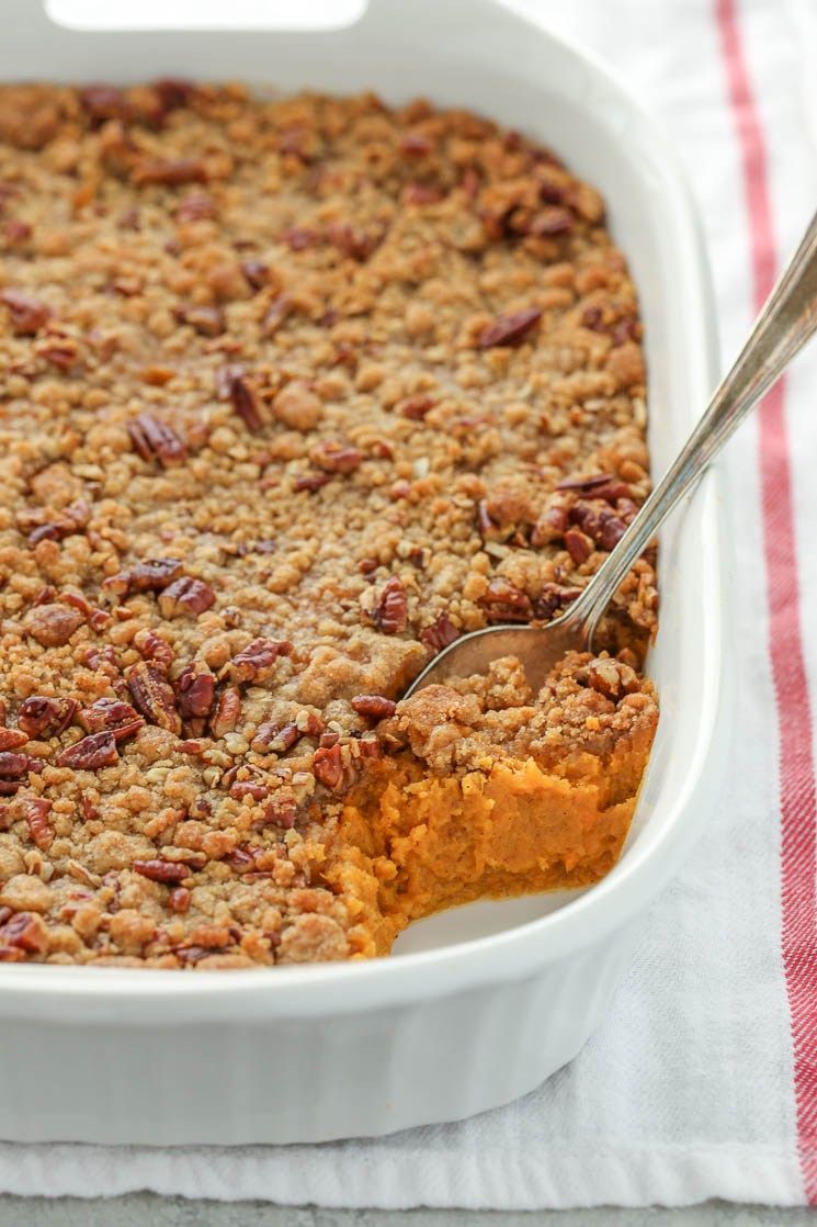 This sweet potato casserole is easy to make and topped with a crunchy ...