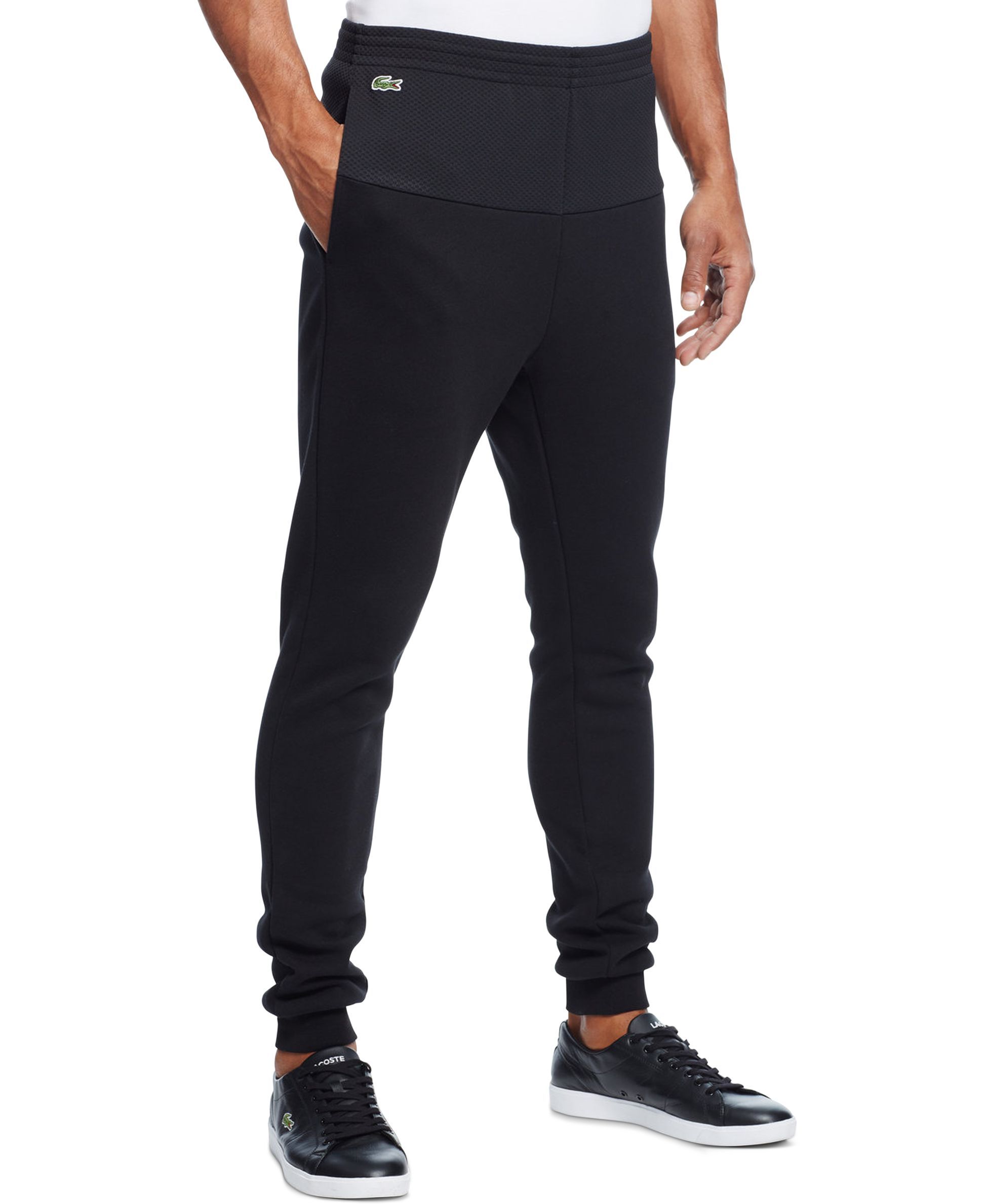 lacoste joggers black