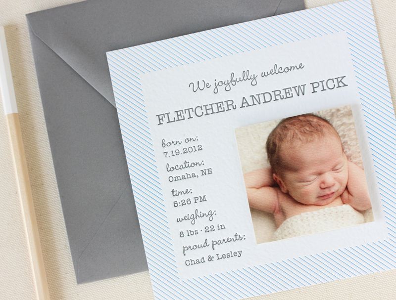 simple birth announcement