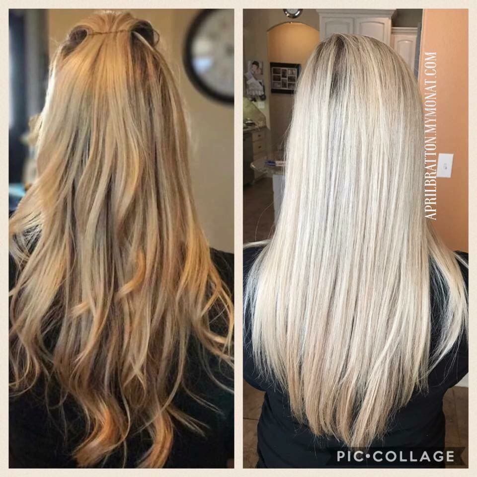 The Monat difference. Such beautiful hair already, Monat ...