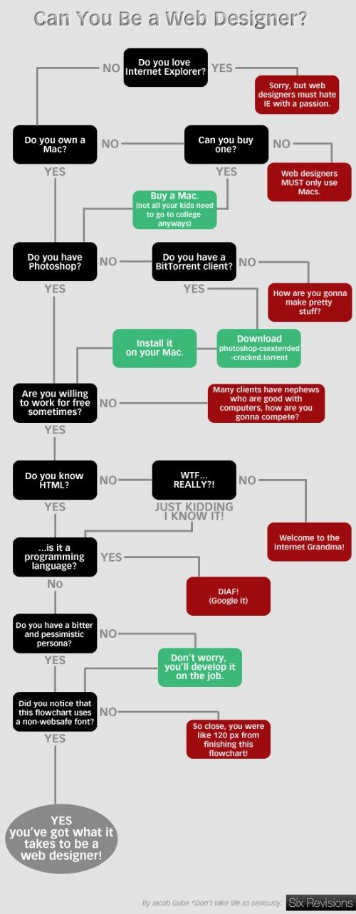could you be a web designer infographic flowchart web design