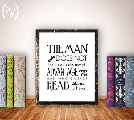 Quote Print, printable art, books, wall decor, library funny