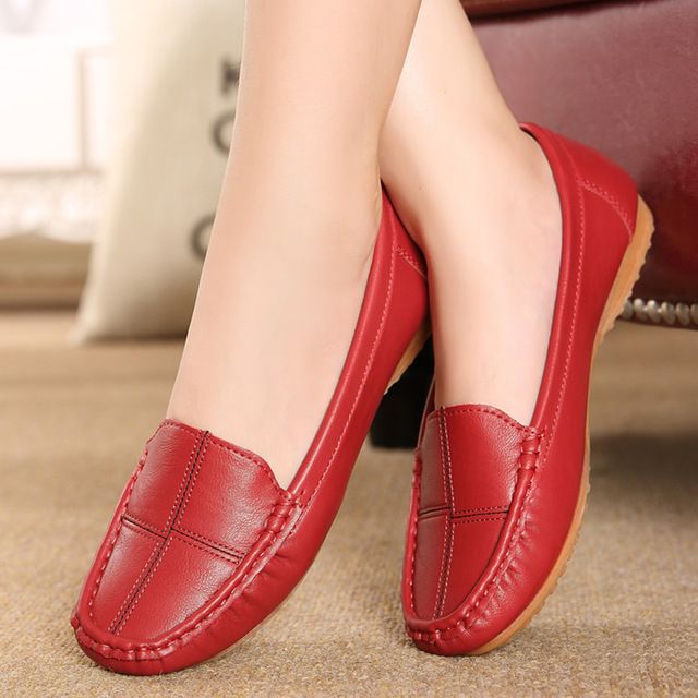 Zapatos planos de talla grande para Mujer-Rosa Roja Zapatos planos de talla grande para Mujer-Rosa Roja