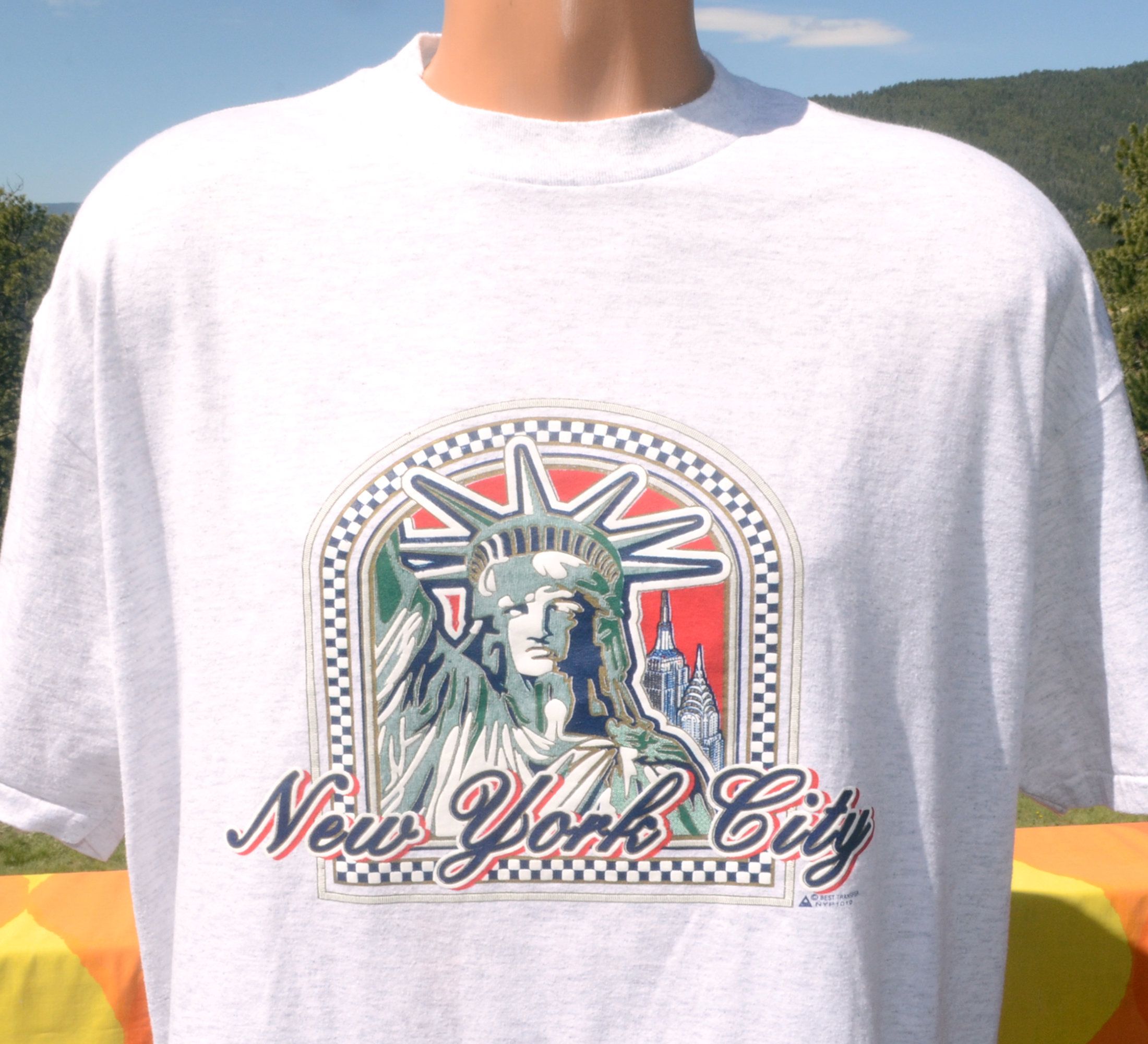White 90s Gymnastics Tee LXL