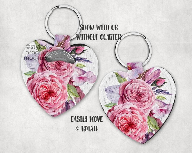 Download Heart shaped quarter holder mockup template | Add your own ...